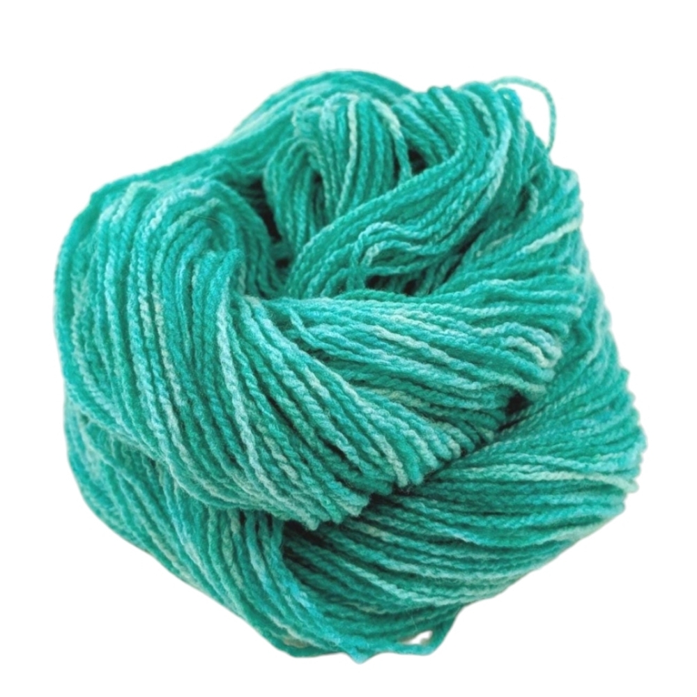 Hand Dyed Merino Wool Yarn Two Ply Blue Green Knit Crochet Seafoam 200 Yards NWT